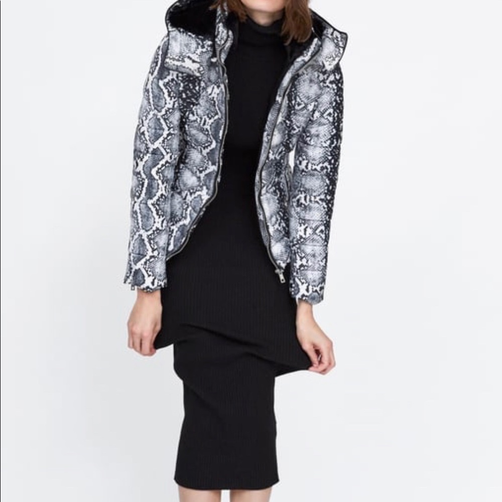 ZARA animal print puffer jacket